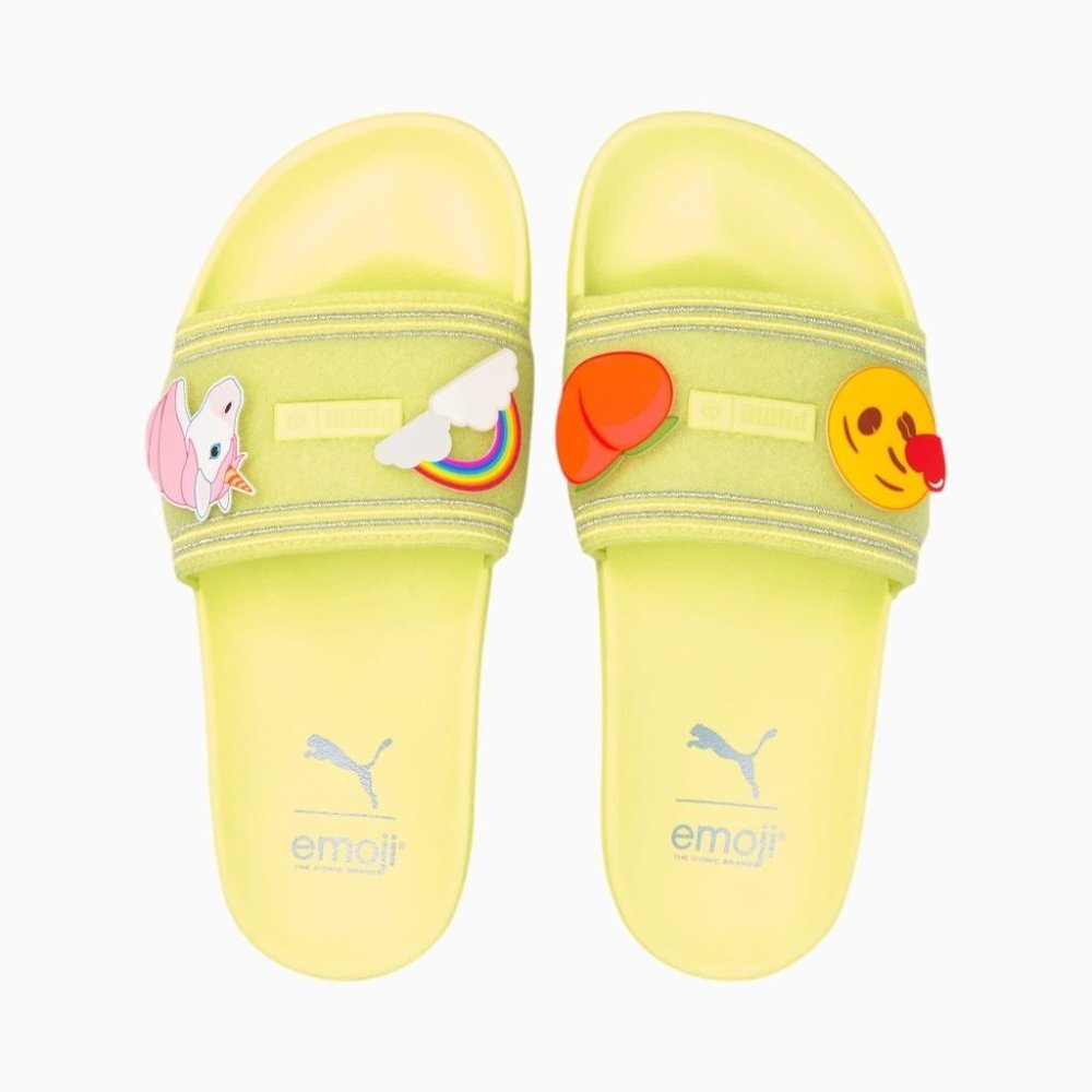 Puma X Emoji Leadcat Yellow Sunny Lime Slides
